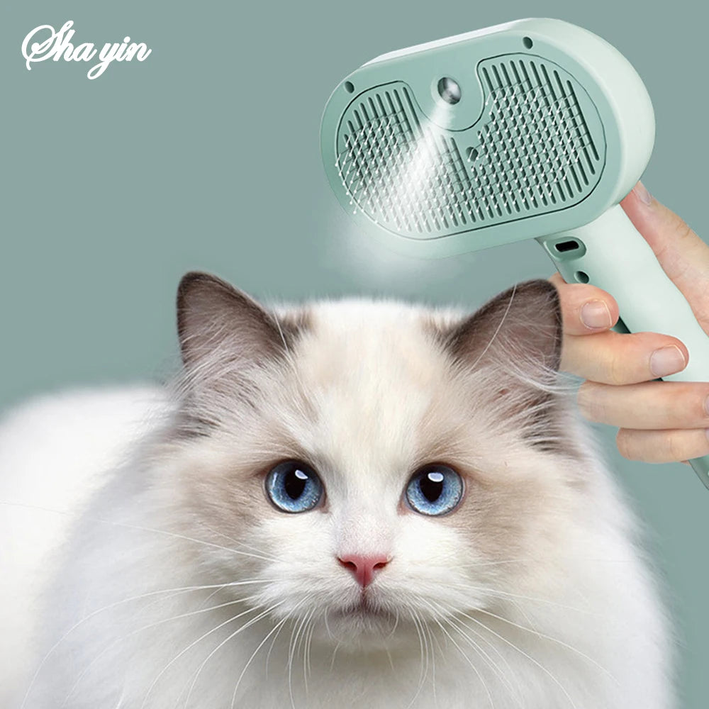 Steam Pet Grooming Brush — Effortless Fur Removal
